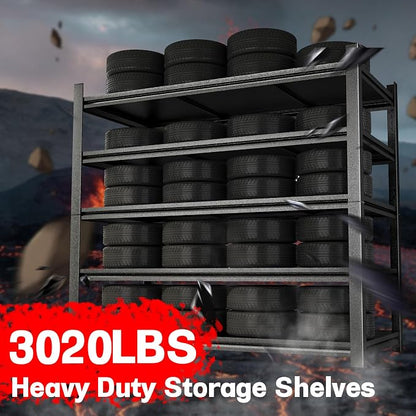 Storage Shelves, Garage Metal Shelving Unit, Adjustable, Double-Layer Column - Image 9