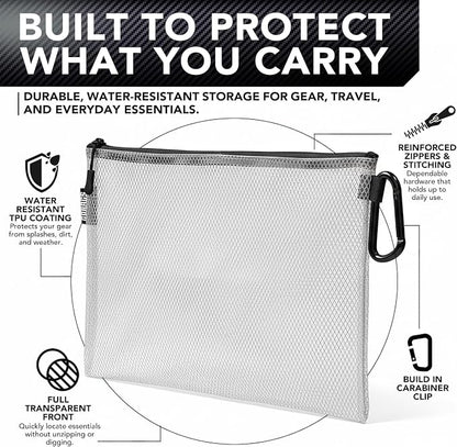 GOBAGS Air Production Large Clear Zipper Pouch – Cable Organizer & Travel Gear - Image 2