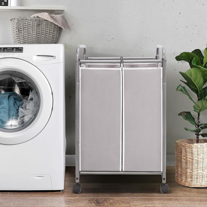 STORAGE MANIAC Laundry Sorter 2 Section, 90 L Gal Laundry Hamper - Image 3