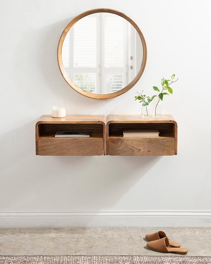Kate and Laurel Kato Transitional Wood Floating Side Table - Image 4