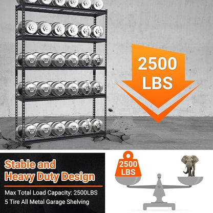 Garage Storage Shelves 5 Tiers, Heavy Duty Storage Shelving Racks - Image 4