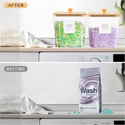 3+1 Pack Laundry Pods Container & Dryer Sheet Holder, Acrylic Square Laundry - Image 4