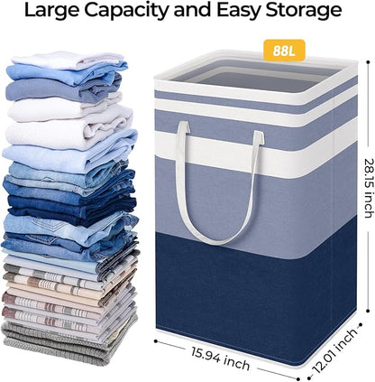HomeHacks 2-Pack Large Laundry Basket, Waterproof, Freestanding Laundry Hamper - Image 4