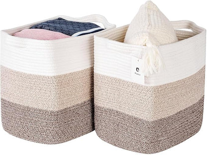 Storage Baskets for Clothes Fabric Cotton Rope Storage Basket - Image 7
