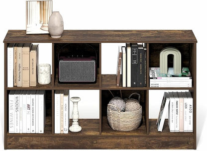 Furinno Jensen Book Shelf, 8-Cube Farmhouse Bookshelf, Display Bookcase - Image 4