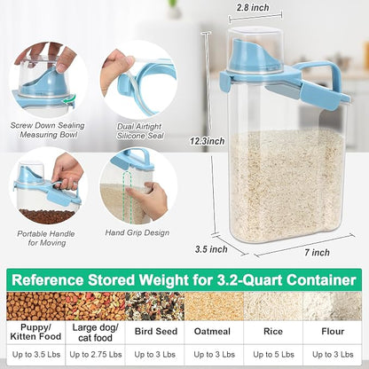 TBMax 2 Pack Rice Container Cereal Storage Container 3.2 Quarts, Kitchen Pantry - Image 2