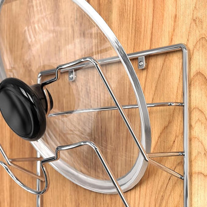 Simple Houseware Wall Door Mounted Pot Lid Rack, Chrome Finish - Image 5