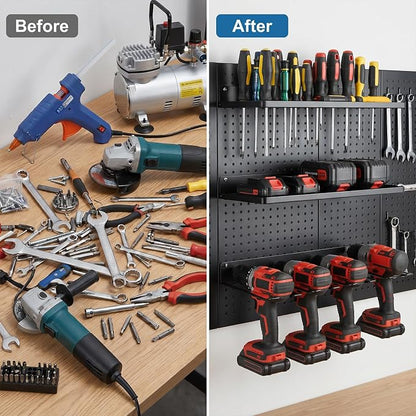 4pcs Tool Holder Set with Charging Station, Power Tools Organizer Wall Mount - Image 4