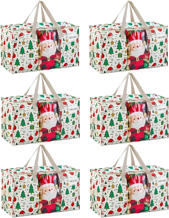 VENO 6 Pack Moving Bags, Large Christmas Storage Bins by Veno
