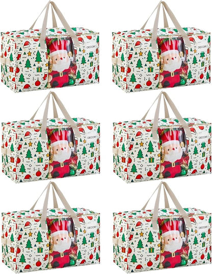 VENO 6 Pack Moving Bags, Large Christmas Storage Bins by Veno