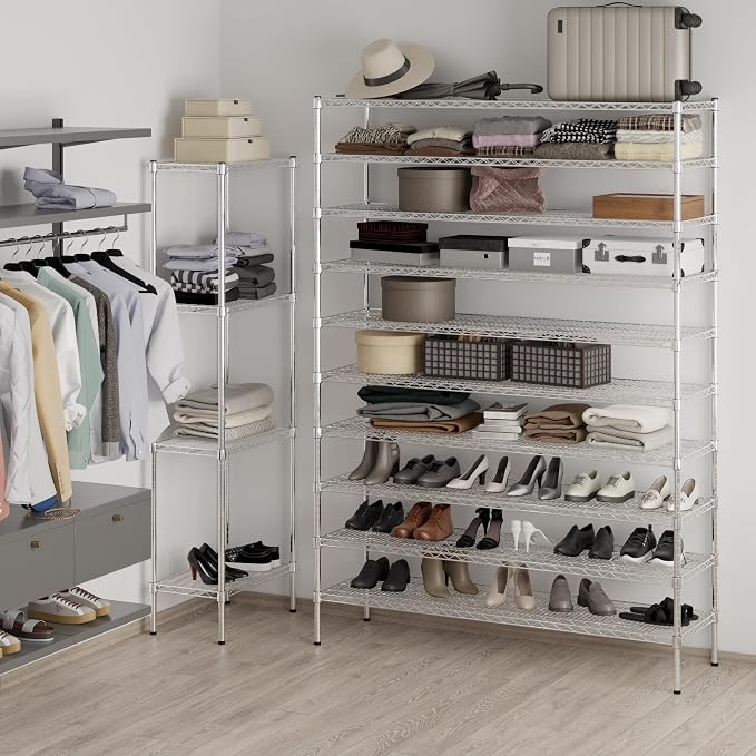 18" Deep x 60" Wide x 86" Height Wire Shelving Kit | 10-Tier | NSF Commercial - Image 4