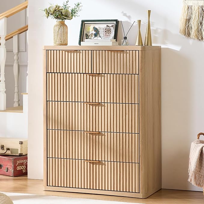 LEYAOYAO Fluted 6 Drawers Dresser - Image 8