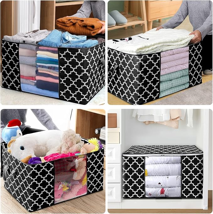 WISELIFE Storage Bags 100L 6-Pack Large Blanket Clothes Organization and - Image 7
