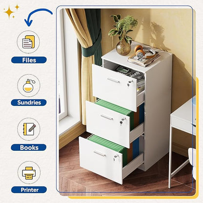 DEVAISE 3 Drawer Wood File Cabinet - Image 4