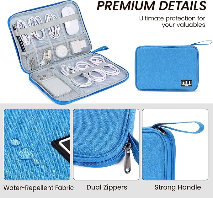 Large Slim Cable Organizer Travel Case, Single-Layer Electronic Accessories - Image 3