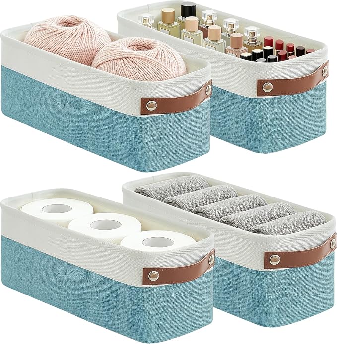 Bagnizer Small Fabric Storage Baskets, Decorative Basket by Bagnizer