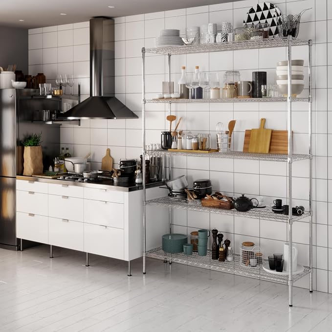18" Deep x 60" Wide x 86" Height Wire Shelving Kit | 5-Tier | NSF Commercial - Image 8