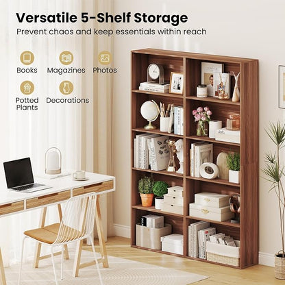 Giantex 5-Tier Bookshelf, Freestanding Bookcase - Image 4
