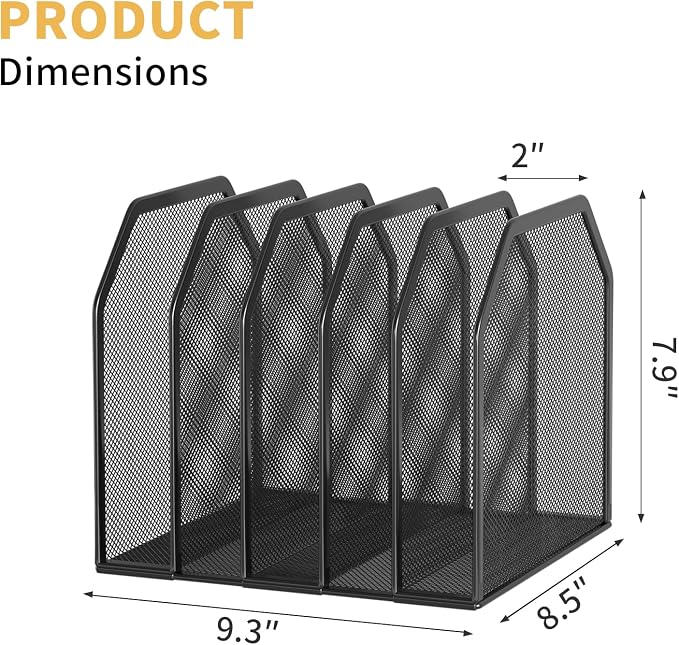 Metal 5-Section File Folder Organizer - Image 5