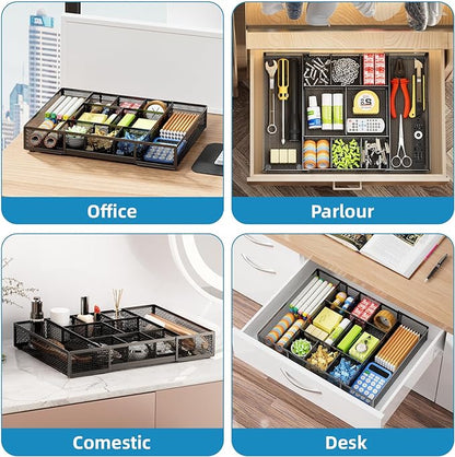 Marbrasse Expandable Desk Drawer Organizer, Mesh Drawer Organizer Tray - Image 4