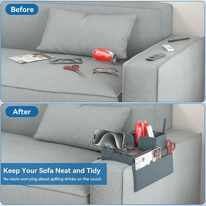 Couch Arm Cup Holder CLESOO Couch Arm Tray Anti-Slip Couch Cup Holder Silicone - Image 7