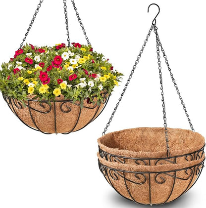 3 Pack 12 Inch Metal Hanging Baskets by Legigo