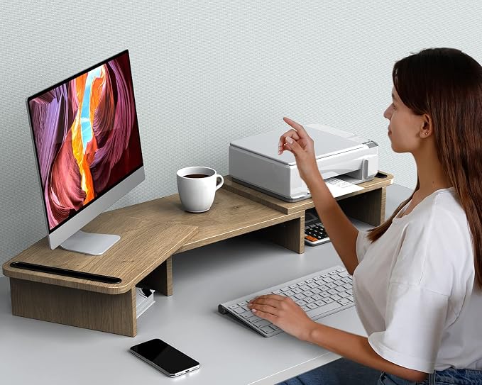 Zimilar Dual Monitor Stand Riser, Monitor Stand - Image 5