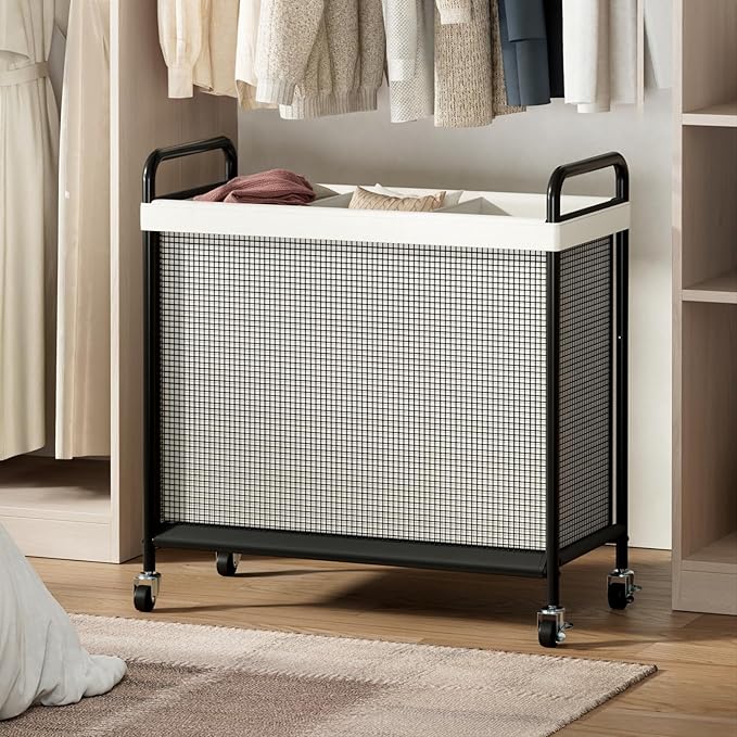 WOWLIVE Laundry Hamper 3 Section, 120L Rolling Laundry Basket - Image 6
