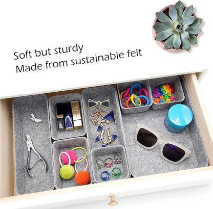 Welaxy Desk Drawer organizers tray Felt storage bins aesthetics room décor - Image 3