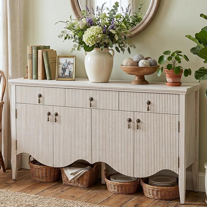 FUSUNBAO 57" Fluted Sideboard Buffet by FUSUNBAO