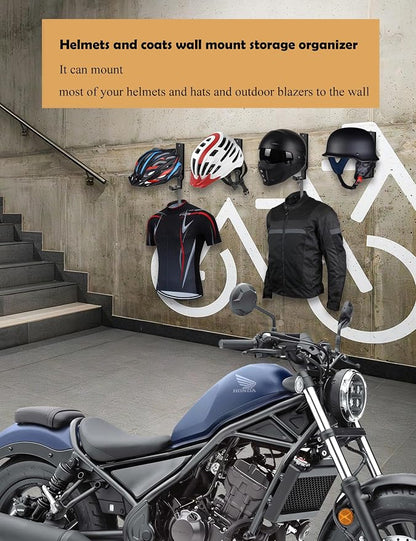 2 Pack Motorcycle Helmet Rack Helmet Wall Mount - Image 4