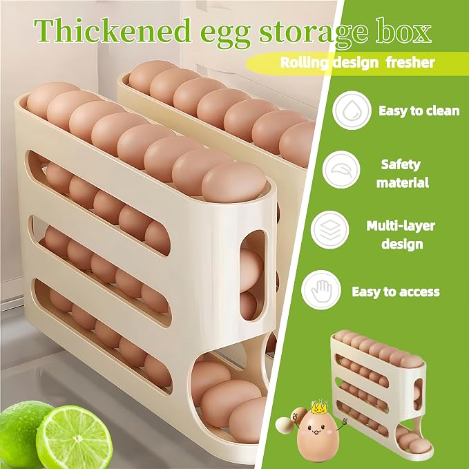 Egg Holder for Fridge, Egg container for refrigerator, Space-Saving Automatic - Image 2