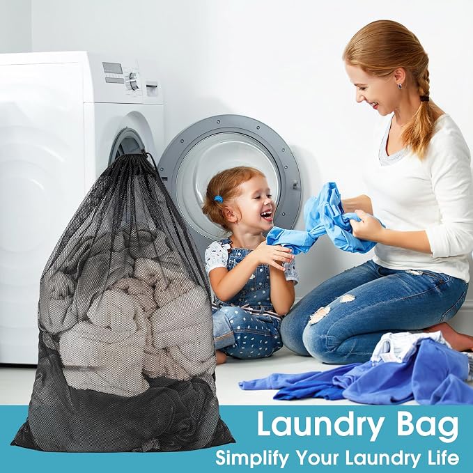 2 Pack Mesh Laundry Bags, 23 x 34 Inches Heavy Duty Mesh Laundry Bag, Large - Image 5