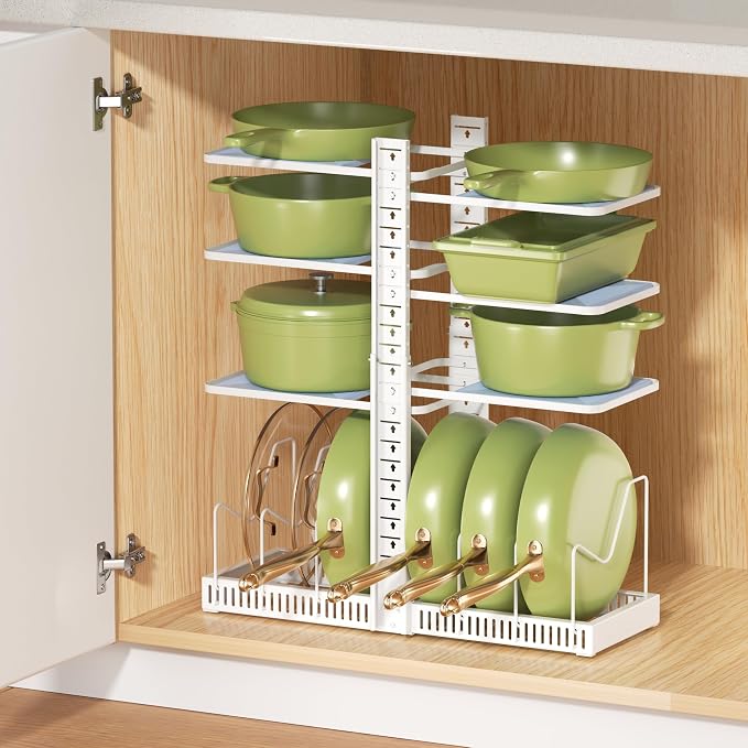 LAMU Pots and Pans Organizer under Cabinet, Pan Pot Organizers inside Cabinet by YourHome-OrganizationHelper