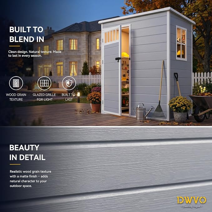 DWVO 5x3FT Outdoor Storage Shed - Image 6