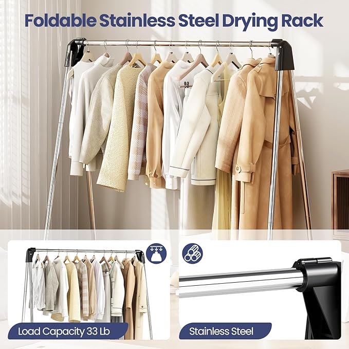 APEXCHASER Clothes Drying Rack, Stainless Steel Drying Rack Clothing - Image 3