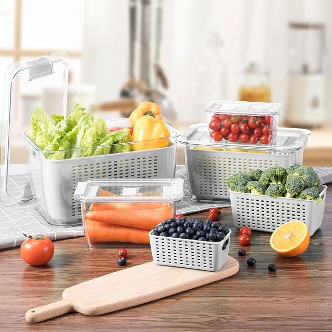 LUXEAR 4 Pack Fruit Vegetable Containers - Image 8