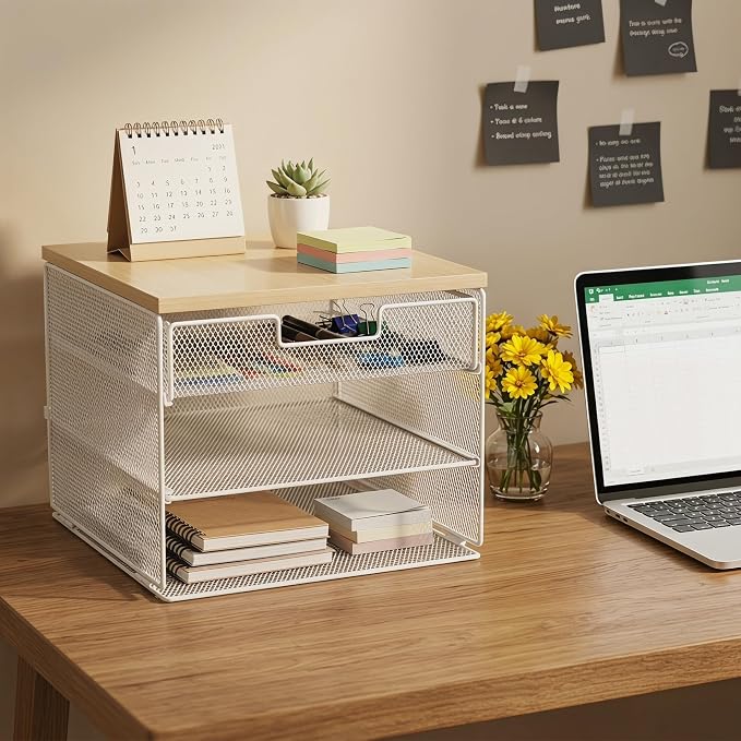 4-Tier Mesh Desk Organizer and Accessories - Image 7