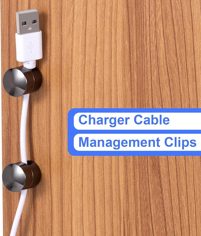 5 Sets Charger Holders for Cords, Adhesive Metal Cord Clips, Cable Management - Image 4