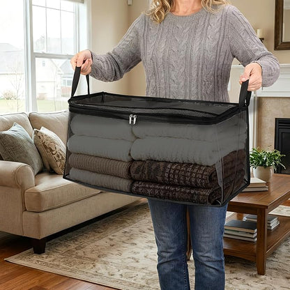 Fixwal 60L Blanket Storage Bags 4 Pack Clothes Storage Bins Foldable Thick - Image 5