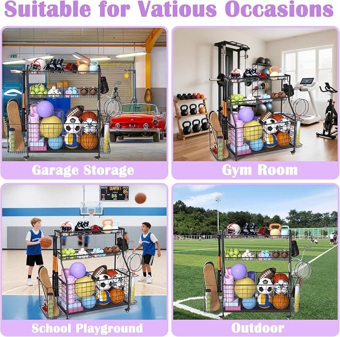 Sports Equipment Organizer, Outdoor Toy Storage - Image 7
