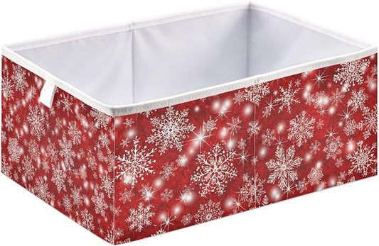 Christmas Snowflakes Closet Organizers Storage Cubes Red Storage Bins Shelf by Unknown