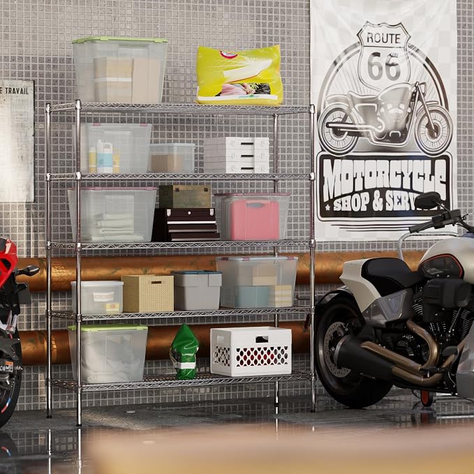 18" Deep x 54" Wide x 64" Height Wire Shelving Kit | 5-Tier | NSF Commercial - Image 5