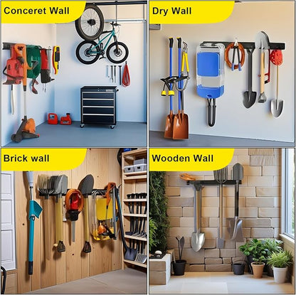 64'' Garage Tool Organizer Wall Mount, Garage Hooks Heavy Duty, Shovel Holder - Image 7