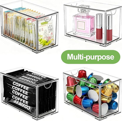 2 Pack Stackable Tea Bag Storage Organizer Drawers – Clear Acrylic Tea Bag - Image 7