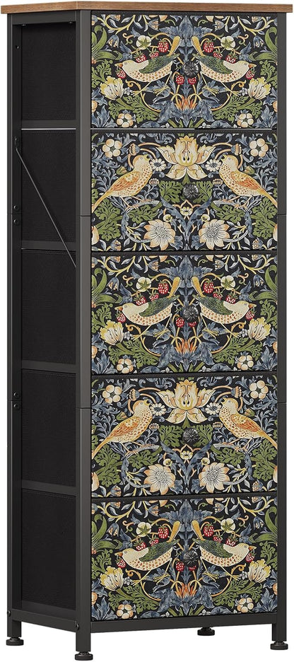 Dresser with 5 Fabric Drawers Strawberry Thief Drawer Dresser - Image 8