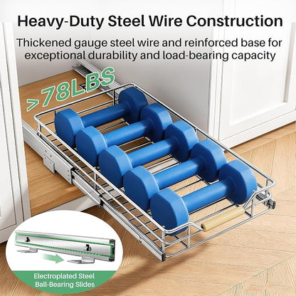 Pull out Cabinet Organizer, Heavy Duty Smooth Sliding Under Cabinet Shelves - Image 5