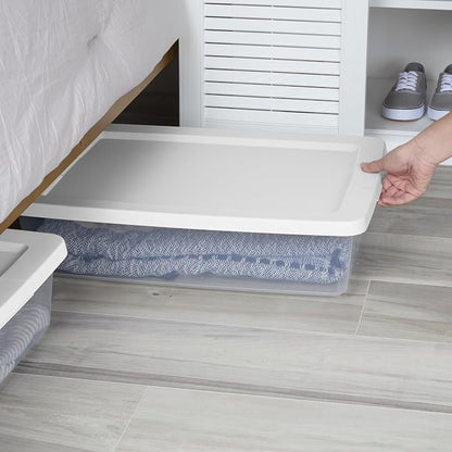 28-quart transparent bed bottom storage box| Flat plastic storage box - Image 5