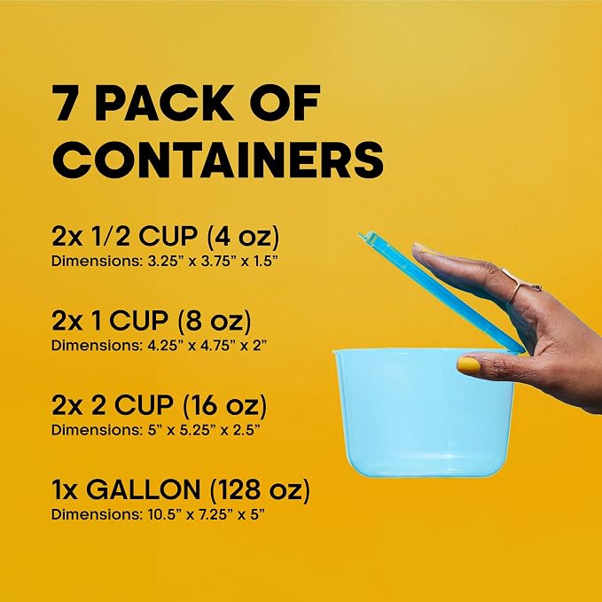 Premium Attached Food Storage Containers, Permanently Attached Plastic Lid - Image 2