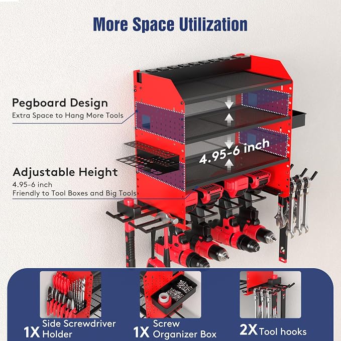 Heavy Duty Power Tool Organizer Wall Mount - Image 3